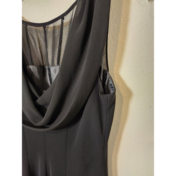 NWT Evan-Picone Embellished Rhinestone Black Illusion Chiffon Cocktail Dress 6 - Picture 4 of 8